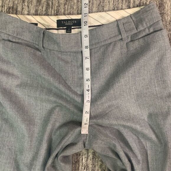Talbots Womens Size 4 Wool Dress Pant Gray Flat Front Pockets Straight Leg Lined - Picture 5 of 7